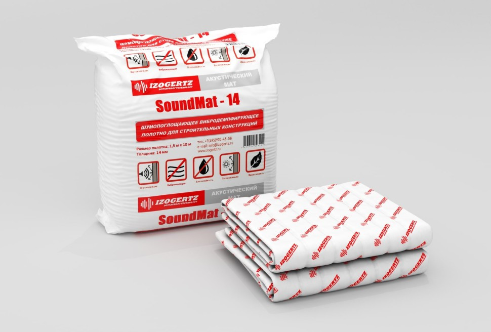 Акустический мат Izogertz SoundMat 10 (10000х1500х10мм) в уп.15м2